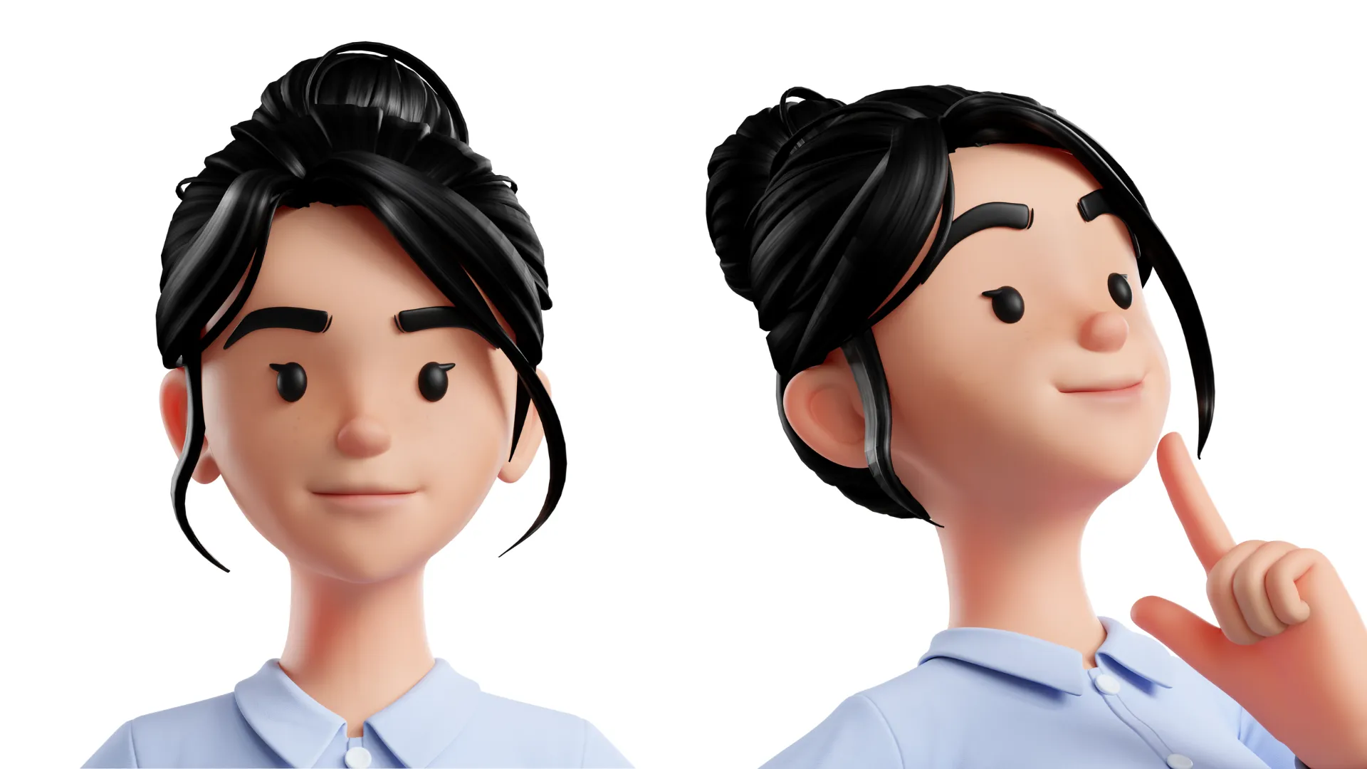 Professional facial expressions for Business Office Cartoon Woman